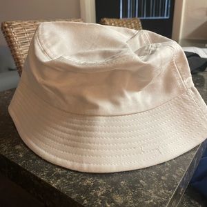 white bucket hat